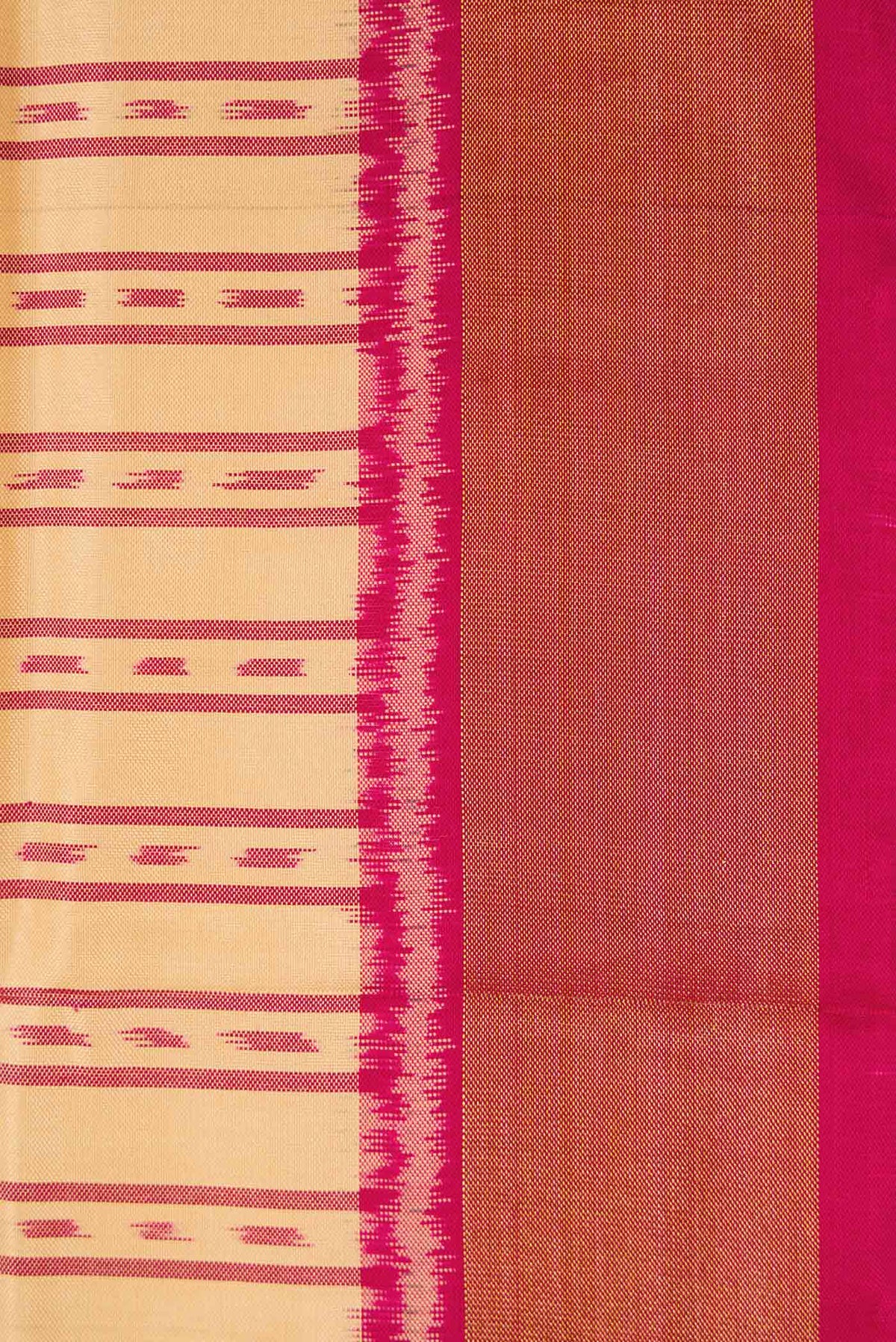 Border image of Sandal Dual Tone Rajkot Patola Silk Saree with Ikat Print on the body and Zari Border