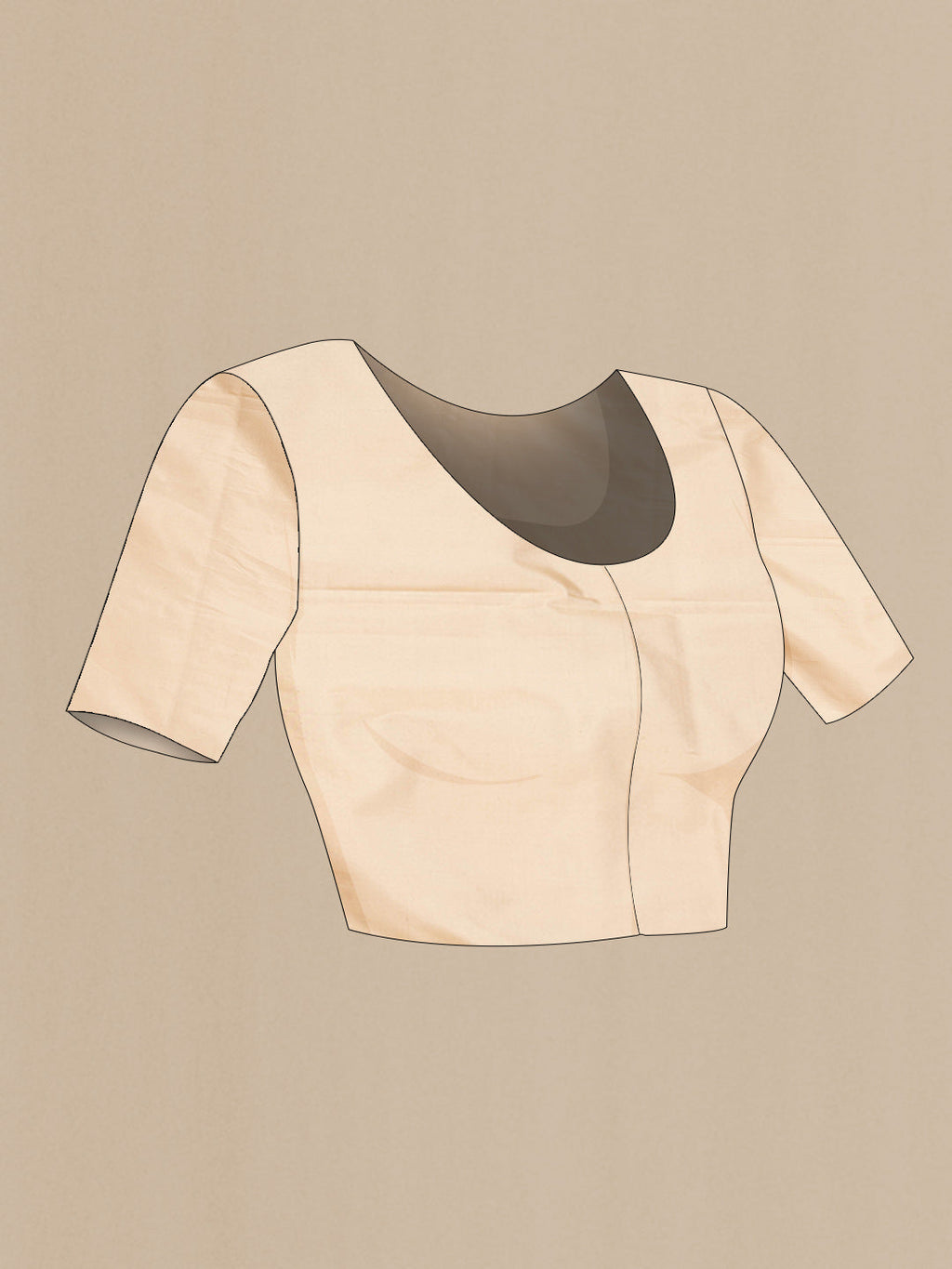 Close up image of the blouse of Beige Dual Tone Banarasi Saree with Zari Brocade on the body and Zari Border