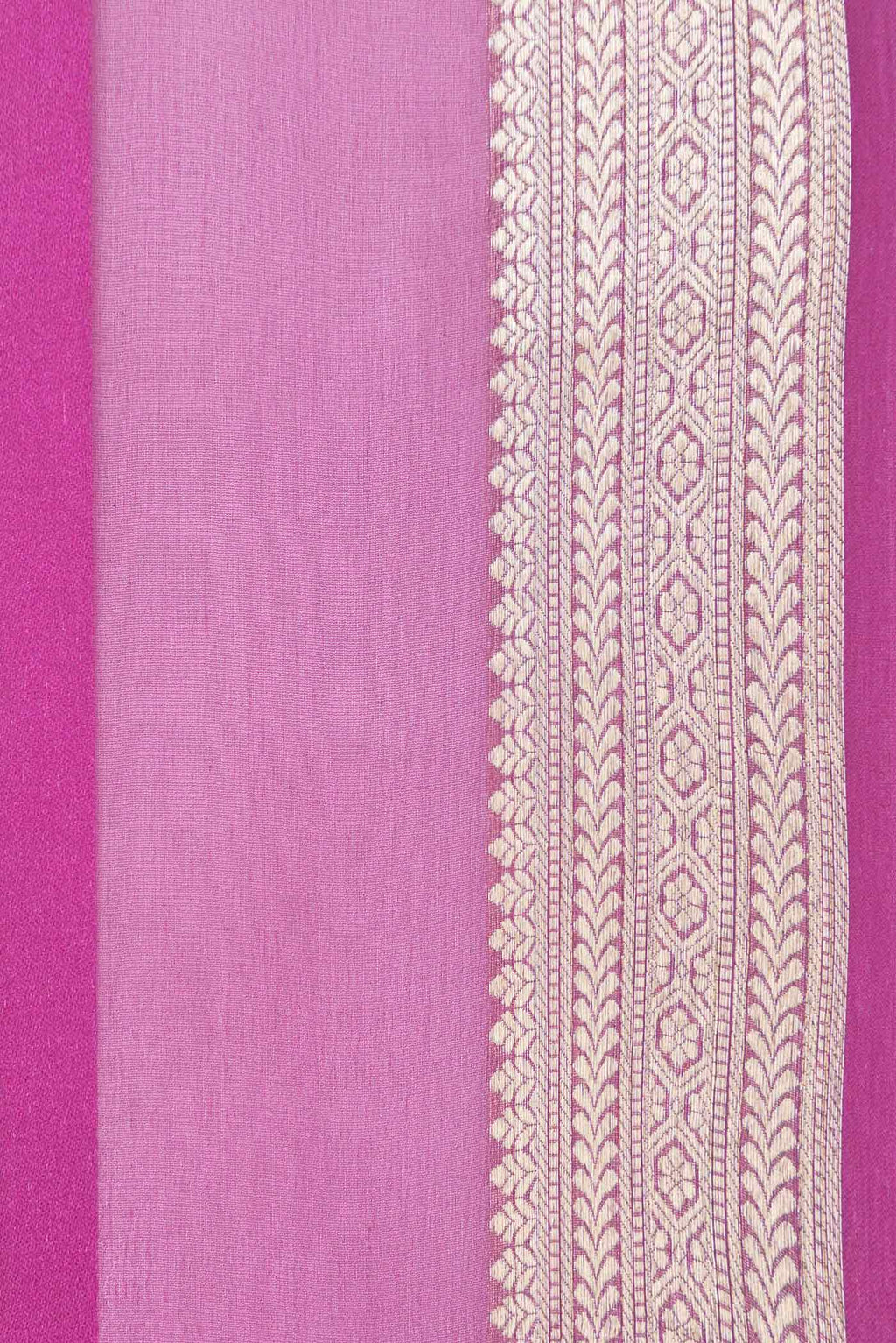 Border image of Multi Color Mysore Georgette Saree with Stripes on the body and Zari Border