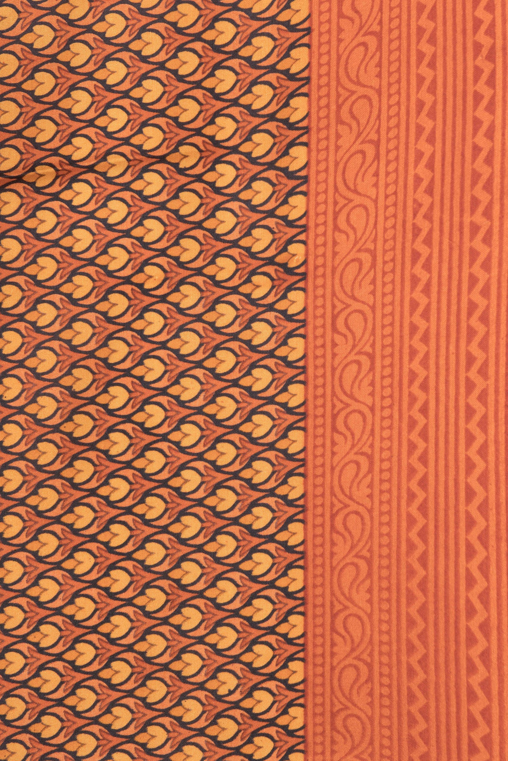 Border image of Peach Dual Tone Printed Silk Saree with Printed design on the body and Printed Border. 