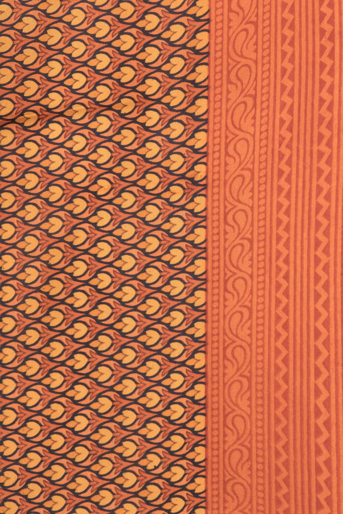 Border image of Peach Dual Tone Printed Silk Saree with Printed design on the body and Printed Border. 