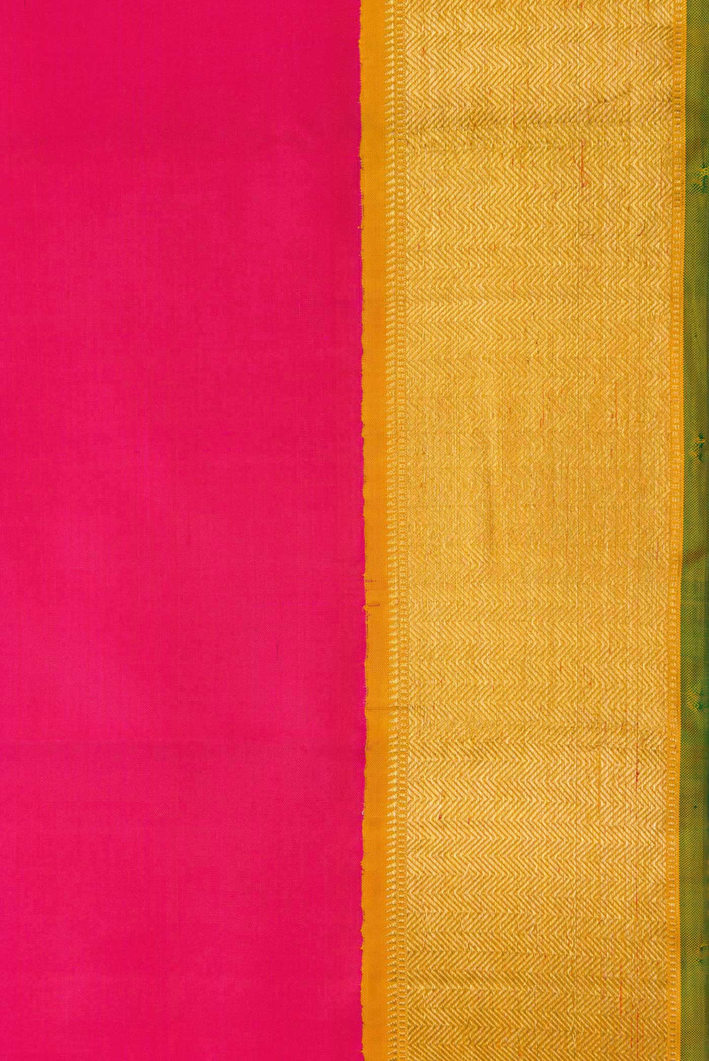Border image of Dark Pink Dual Tone Kanchipuram Silk Saree with Plain Body and Zari Border