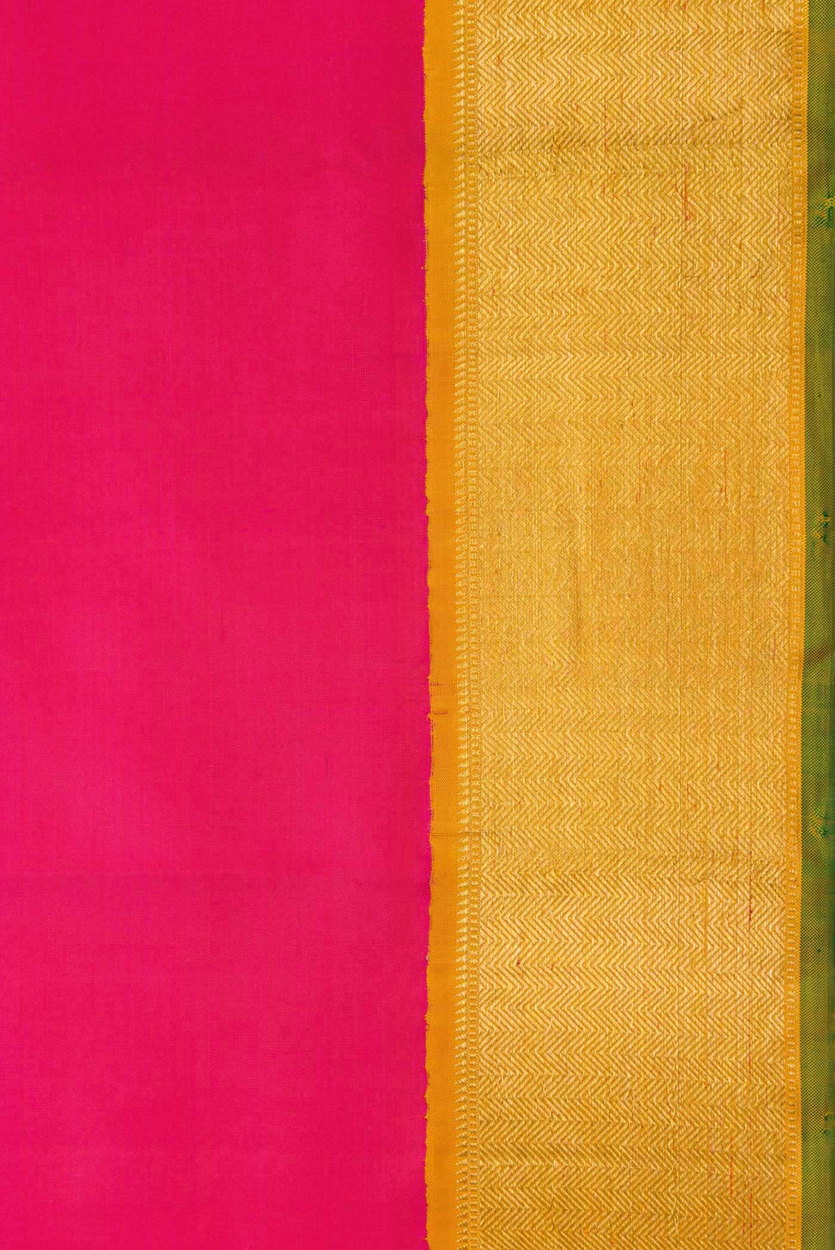 Border image of Dark Pink Dual Tone Kanchipuram Silk Saree with Plain Body and Zari Border