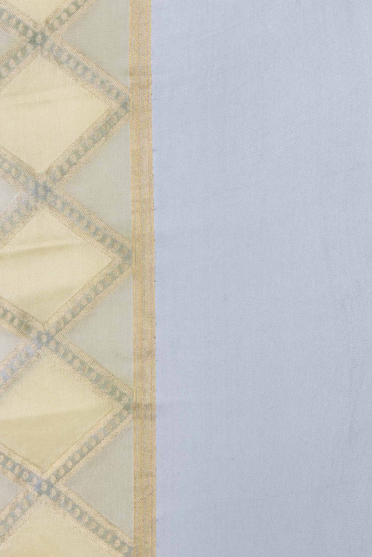 Border image of Sandal Dual Tone Georgette Saree with Checked design on the body and Zari Border