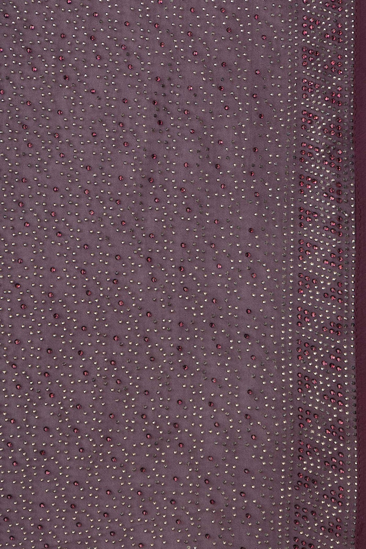 Border image of Burgundy Dual Tone Mysore Georgette Saree with Embroidery on the body and Sequin Border. 