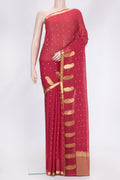 Pink Dual Tone Mysore Georgette Saree with Zari Butta on the body and Fancy Border.  displayed on a mannequin