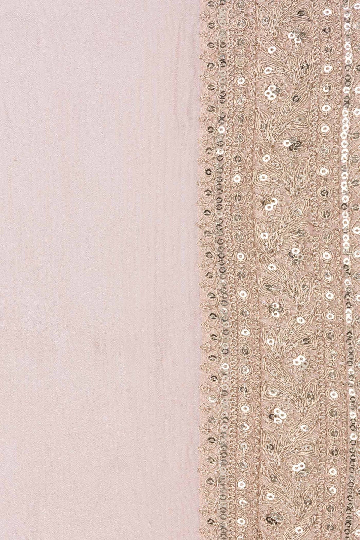 Border image of Golden Peach Tissue Silk Saree with Plain Body and Embroidery Border