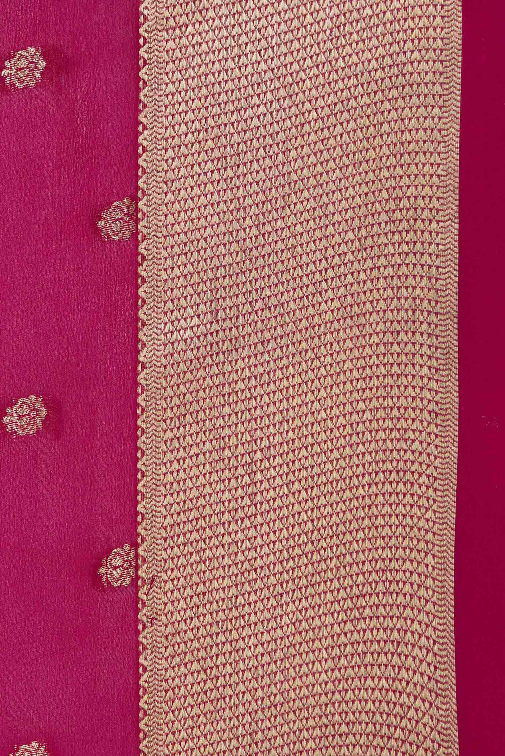 Border image of Pink Dual Tone Georgette Saree with Zari Butta on the body and Zari Border