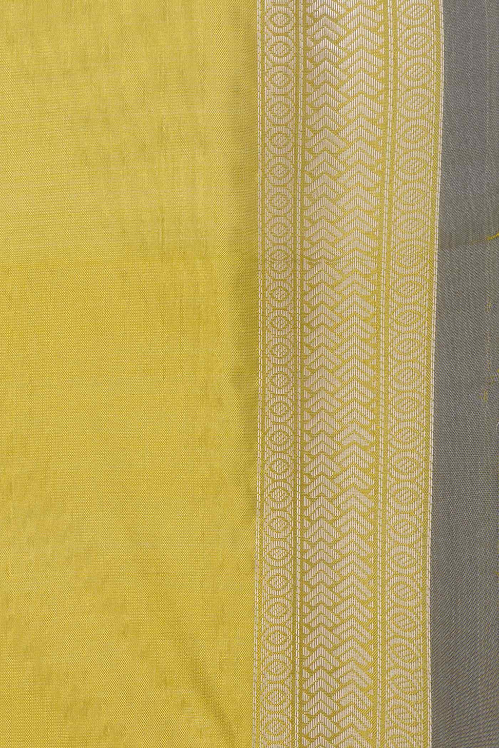 Border image of Green Dual Tone Tussar Saree with Zari Butta on the body and Zari Border