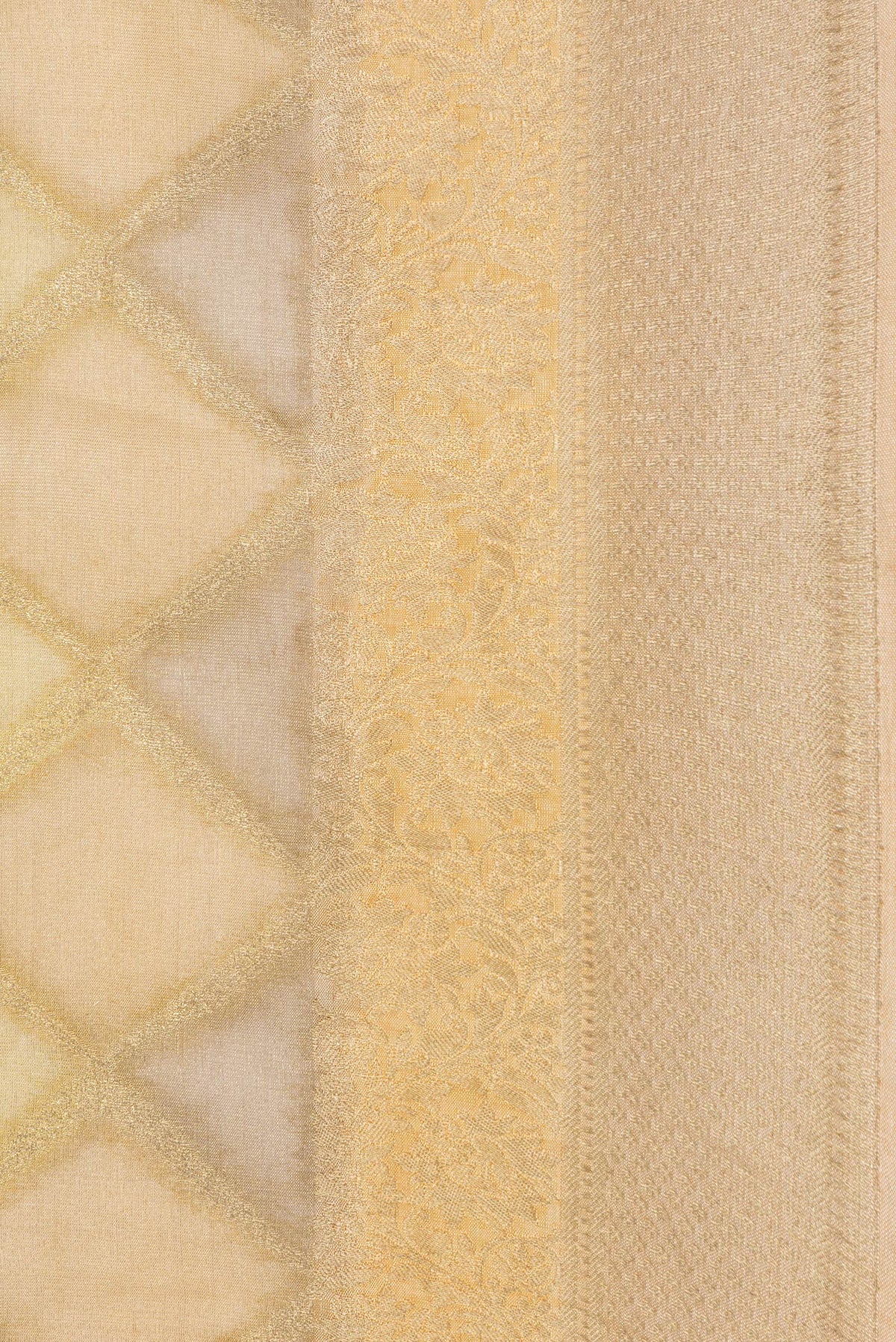 Border image of Gold Dual Tone Mysore Georgette Saree with Zari Brocade on the body and Zari Border. 