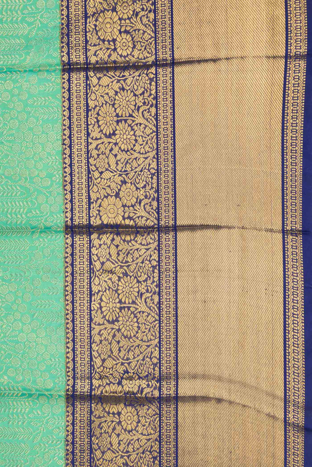 Border image of Sea Green Dual Tone Kanchipuram Silk Saree with Zari Brocade on the body and Zari Border