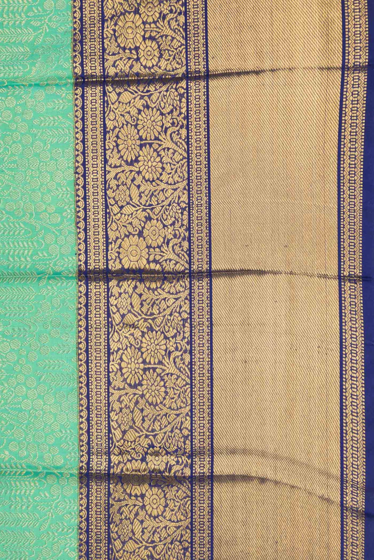 Border image of Sea Green Dual Tone Kanchipuram Silk Saree with Zari Brocade on the body and Zari Border