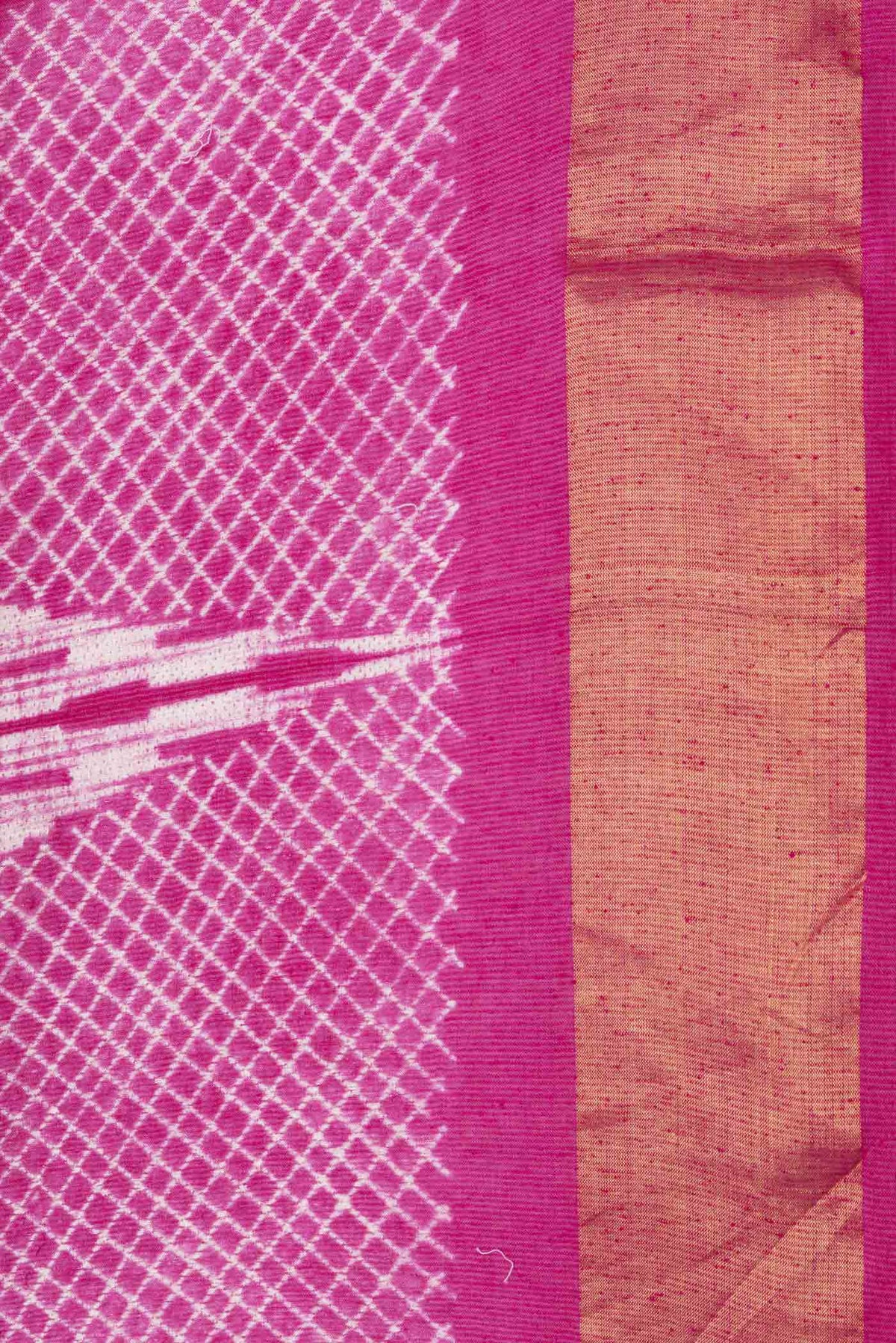 Border image of Pink Dual Tone Tussar Saree with Printed design on the body and Zari Border. 