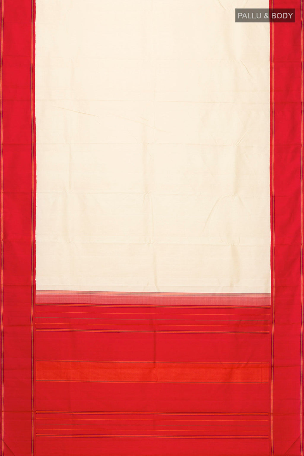 Flat view of Sandal Kanchipuram Silk Saree with Plain Body and Plain Border