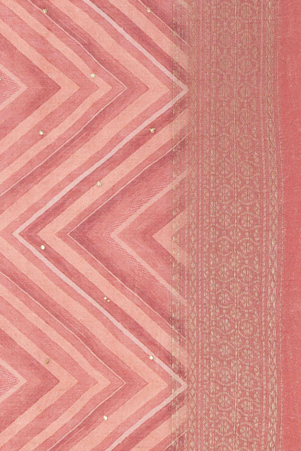 Border image of Dark Mauve Dual Tone Tussar Silk Saree with Printed design on the body and Zari Border