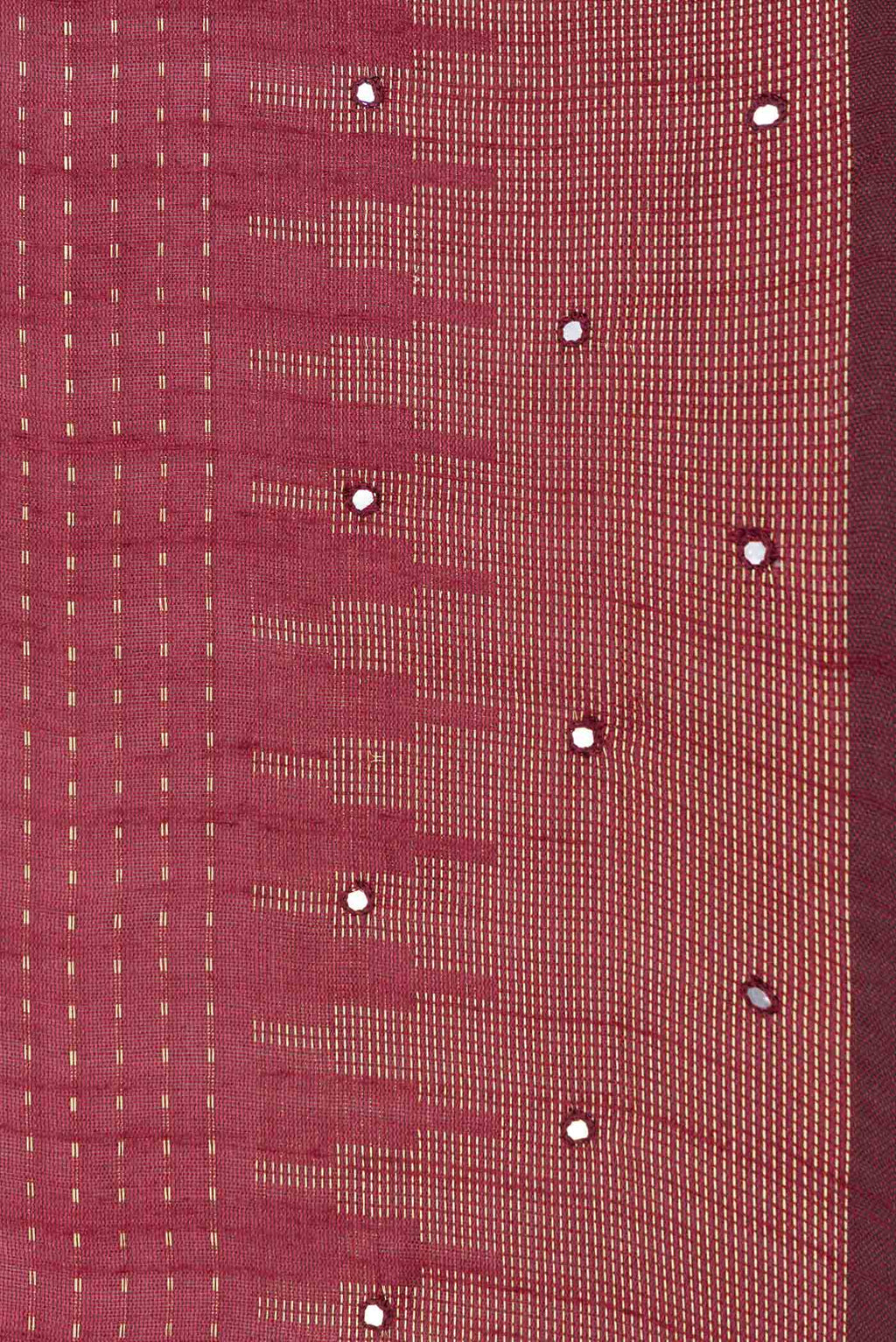 Border image of Maroon Dual Tone Tussar Saree with Stripes on the body and Embroidery Border