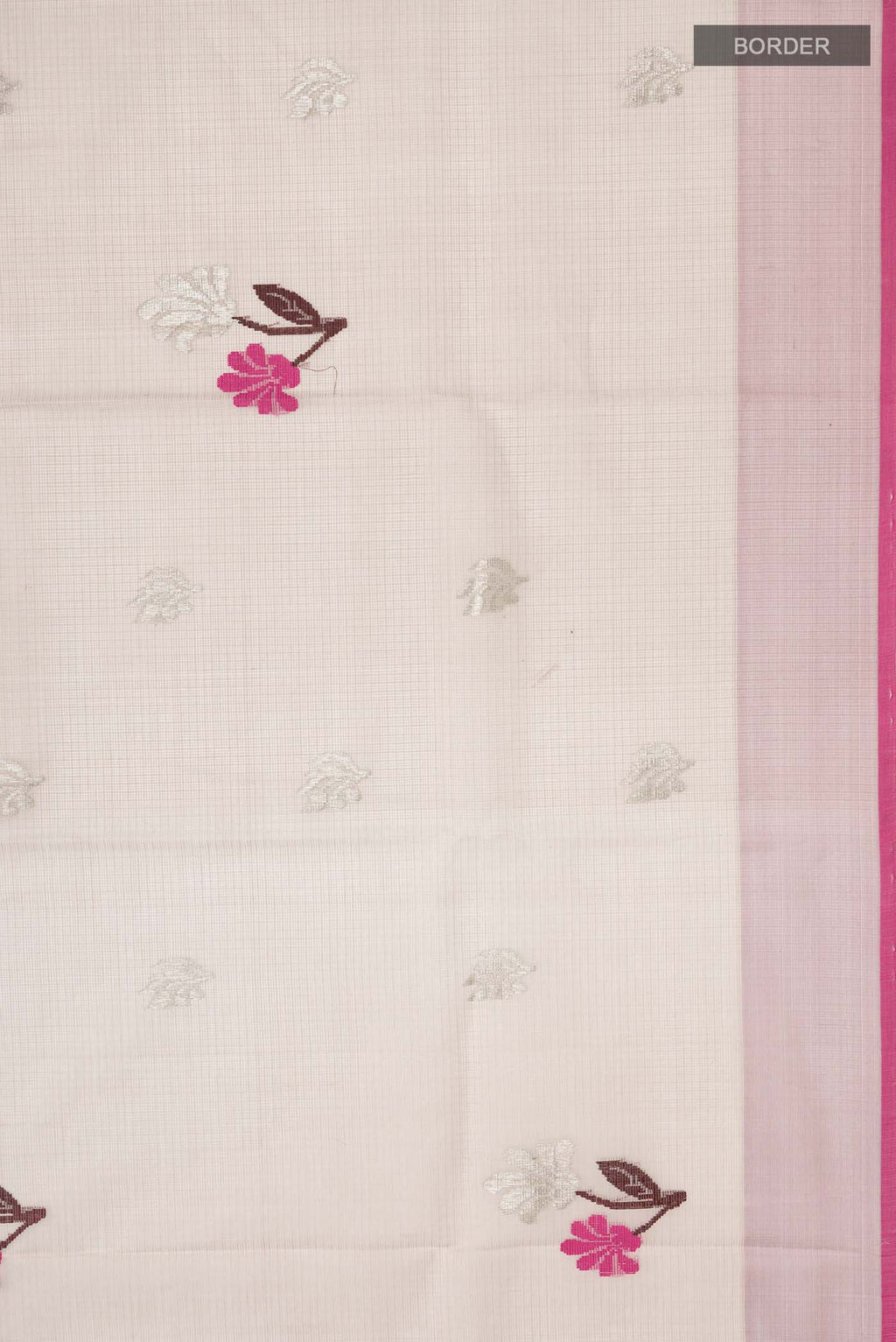 Border image of Mauve Kota Silk Saree with Zari Butta on the body and Plain Border