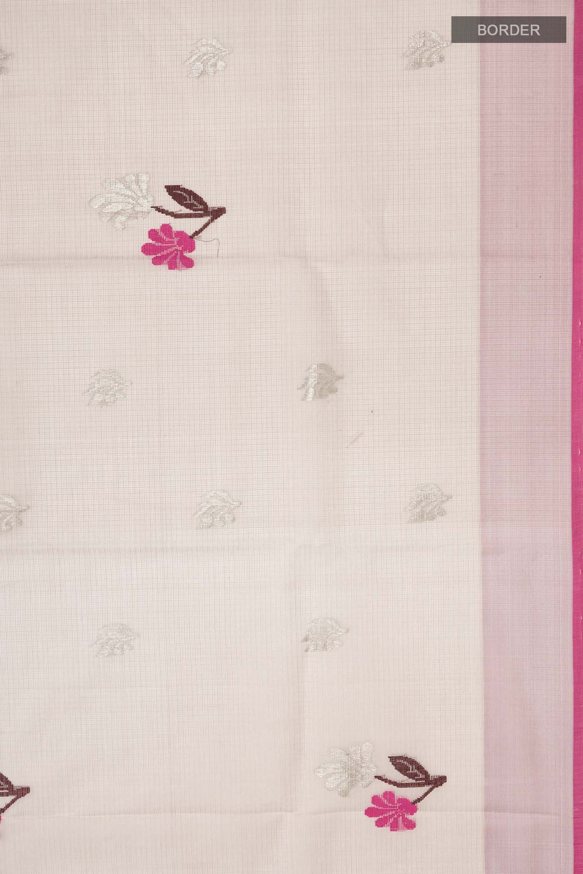 Border image of Mauve Kota Silk Saree with Zari Butta on the body and Plain Border