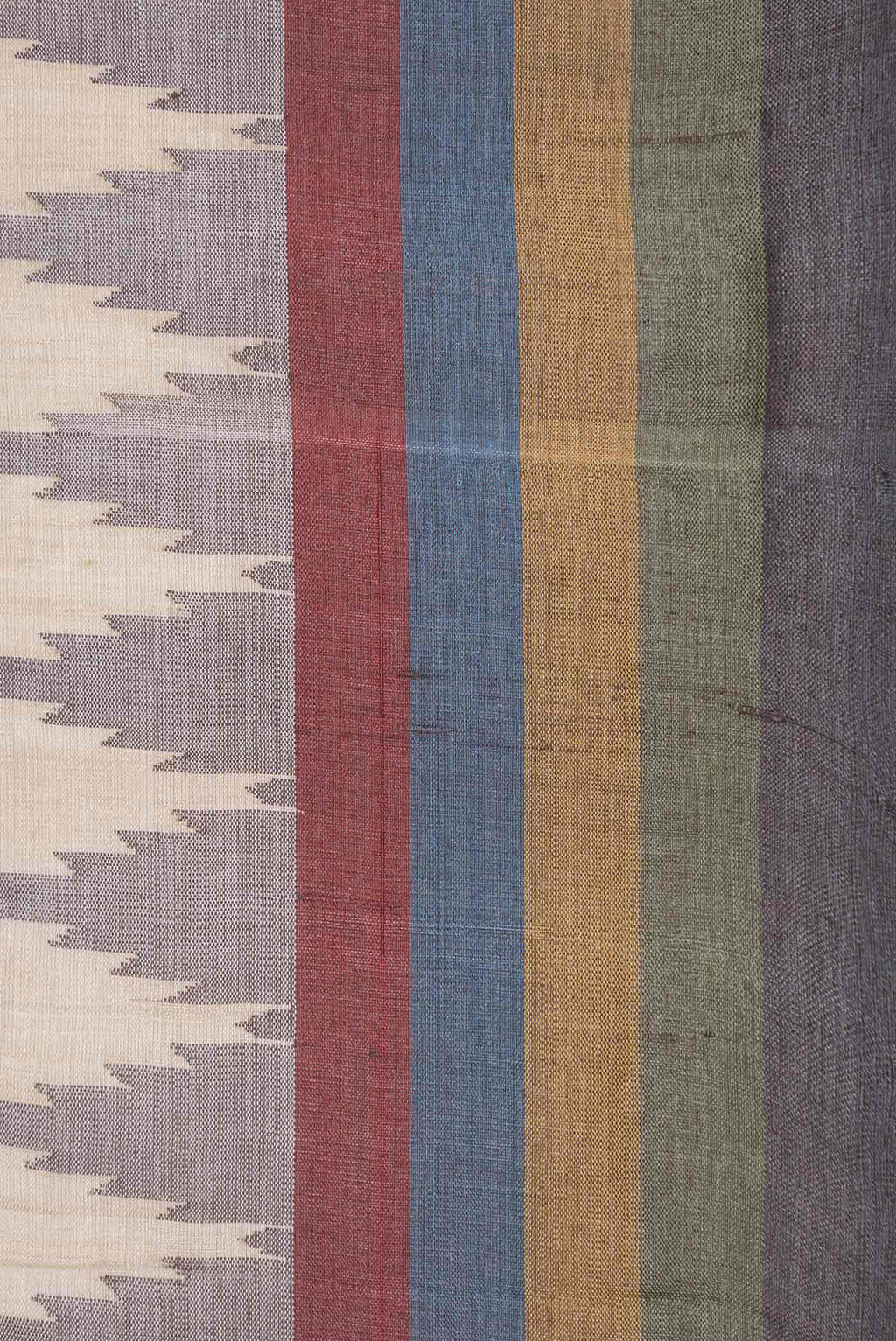 Border image of Beige Dual Tone Tussar Silk Saree with Embroidery on the body and Plain Border