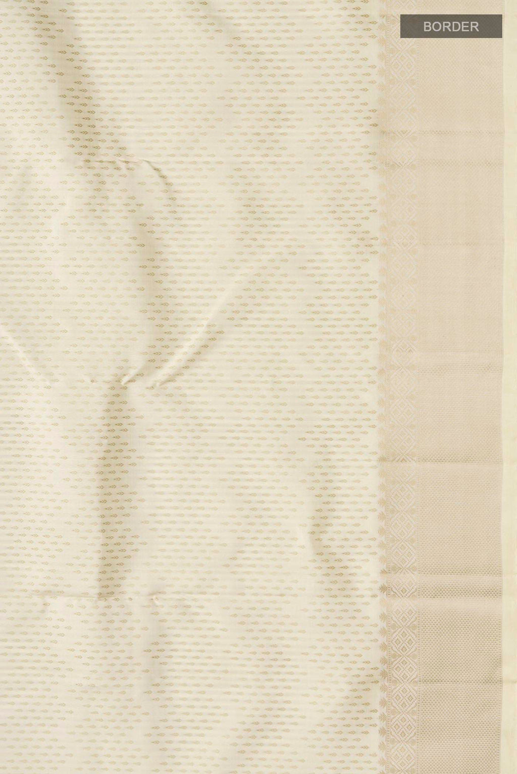 Border image of Cream Kanchipuram Silk Saree with Thread Butta on the body and Thread Border