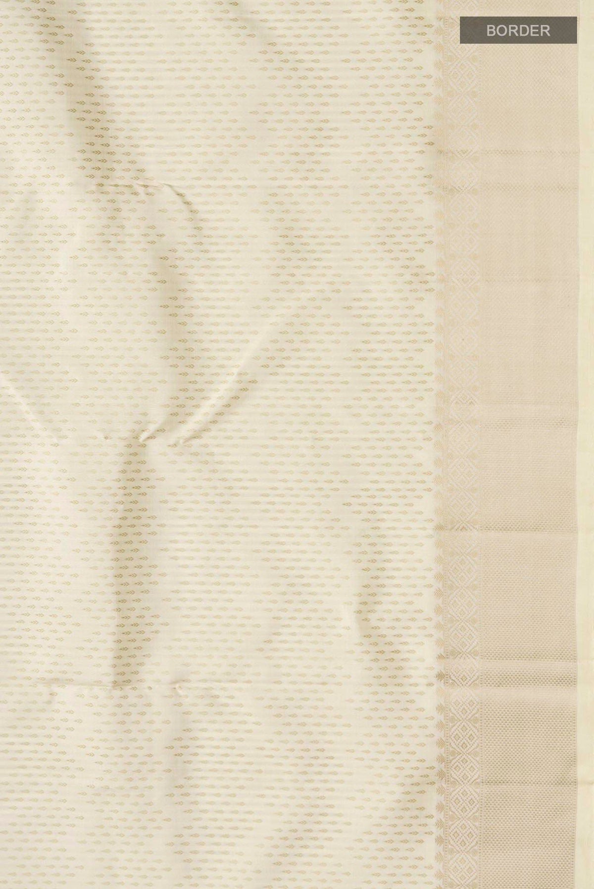 Border image of Cream Kanchipuram Silk Saree with Thread Butta on the body and Thread Border