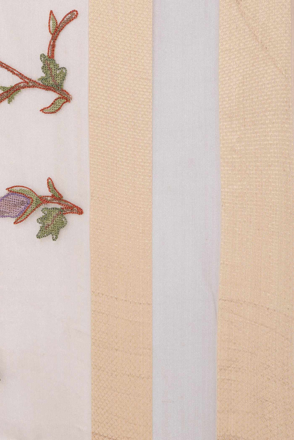 Border image of Beige Dual Tone Organza Silk Saree with Embroidery on the body and Embroidery Border