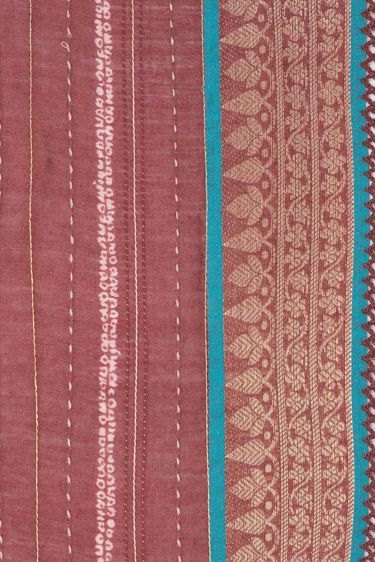 Border image of Maroon Dual Tone Tussar Silk Saree with Embroidery on the body and Embroidery Border