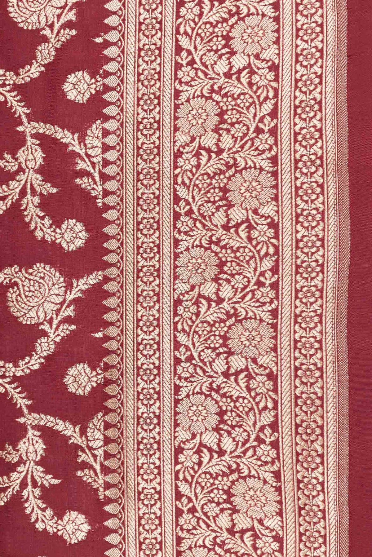 Border image of Dark Pink Dual Tone Banarasi Silk Saree with Zari Brocade on the body and Zari Border
