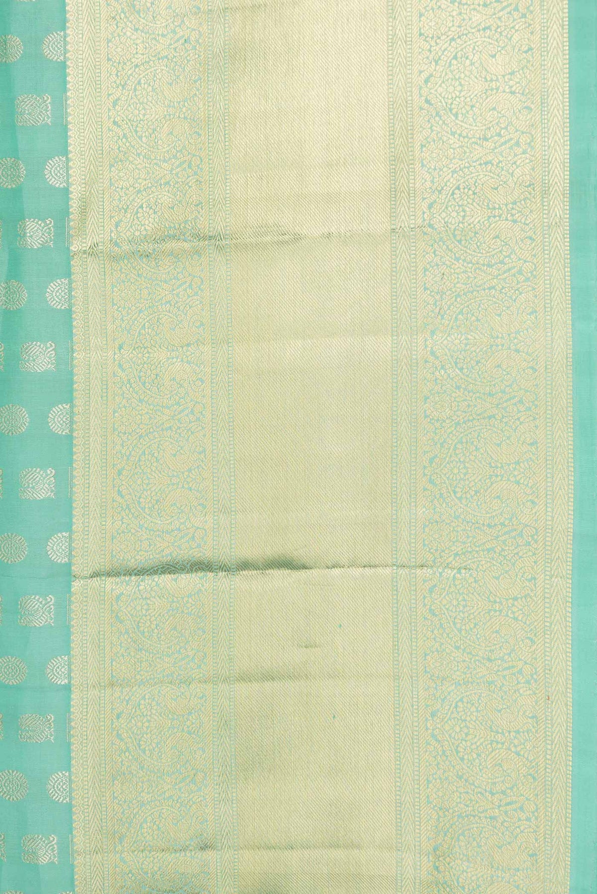 Border image of Sea Green Dual Tone Kanchipuram Saree with Zari Butta on the body and Zari Border