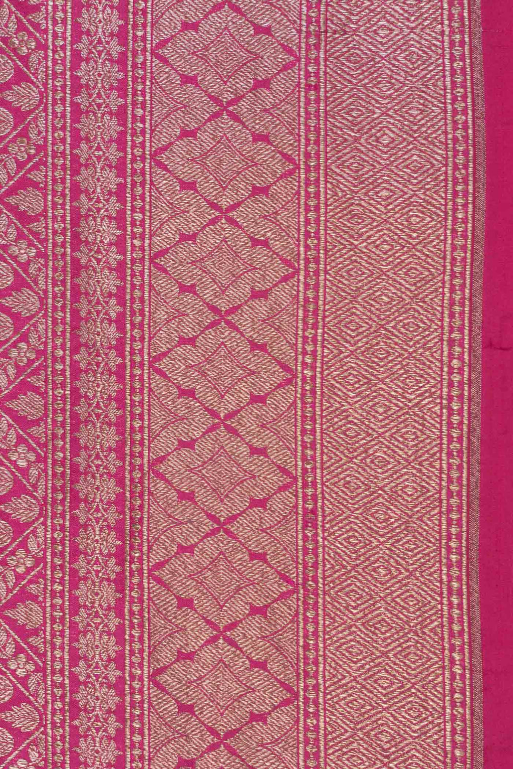 Border image of Dark Pink Dual Tone Banarasi Silk Saree with Zari Brocade on the body and Zari Border