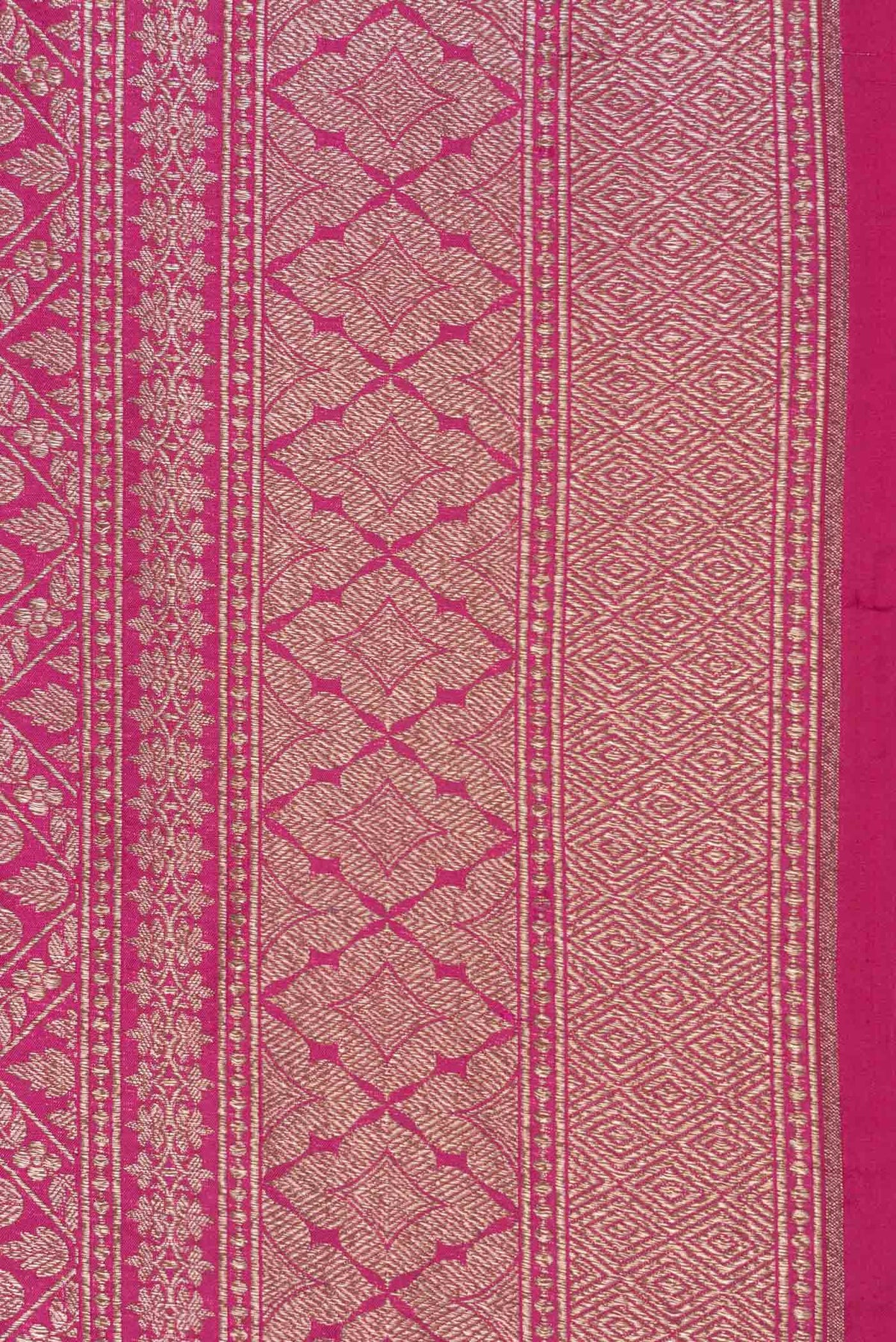 Border image of Dark Pink Dual Tone Banarasi Silk Saree with Zari Brocade on the body and Zari Border