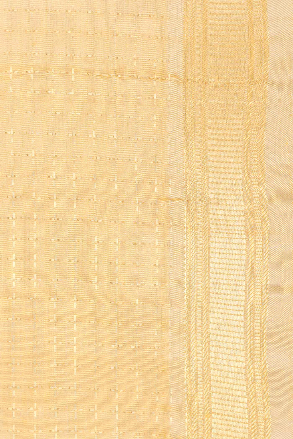 Border image of Pure Silk Pure Zari Sandal Dual Tone Kanchipuram Saree Checked design on the body and Zari Border