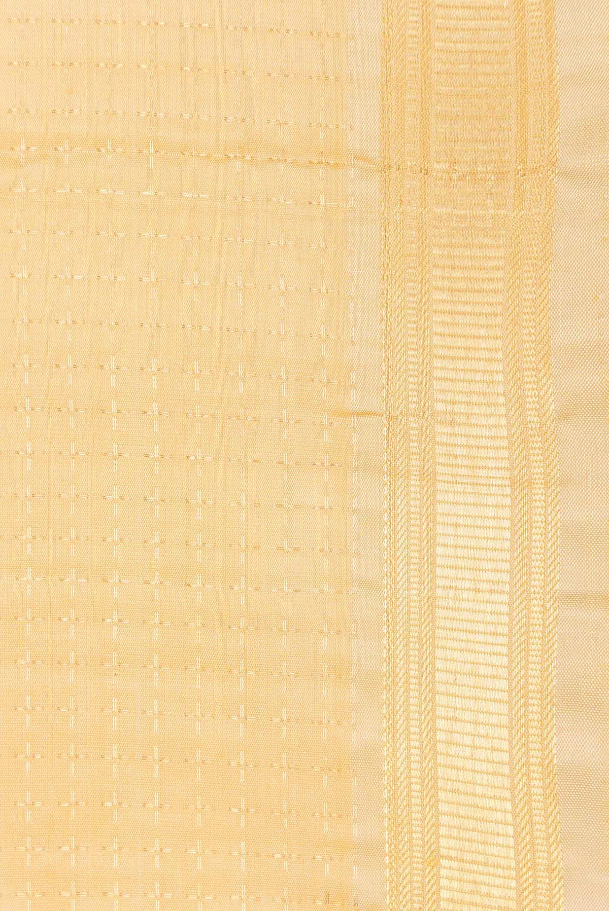 Border image of Pure Silk Pure Zari Sandal Dual Tone Kanchipuram Saree Checked design on the body and Zari Border