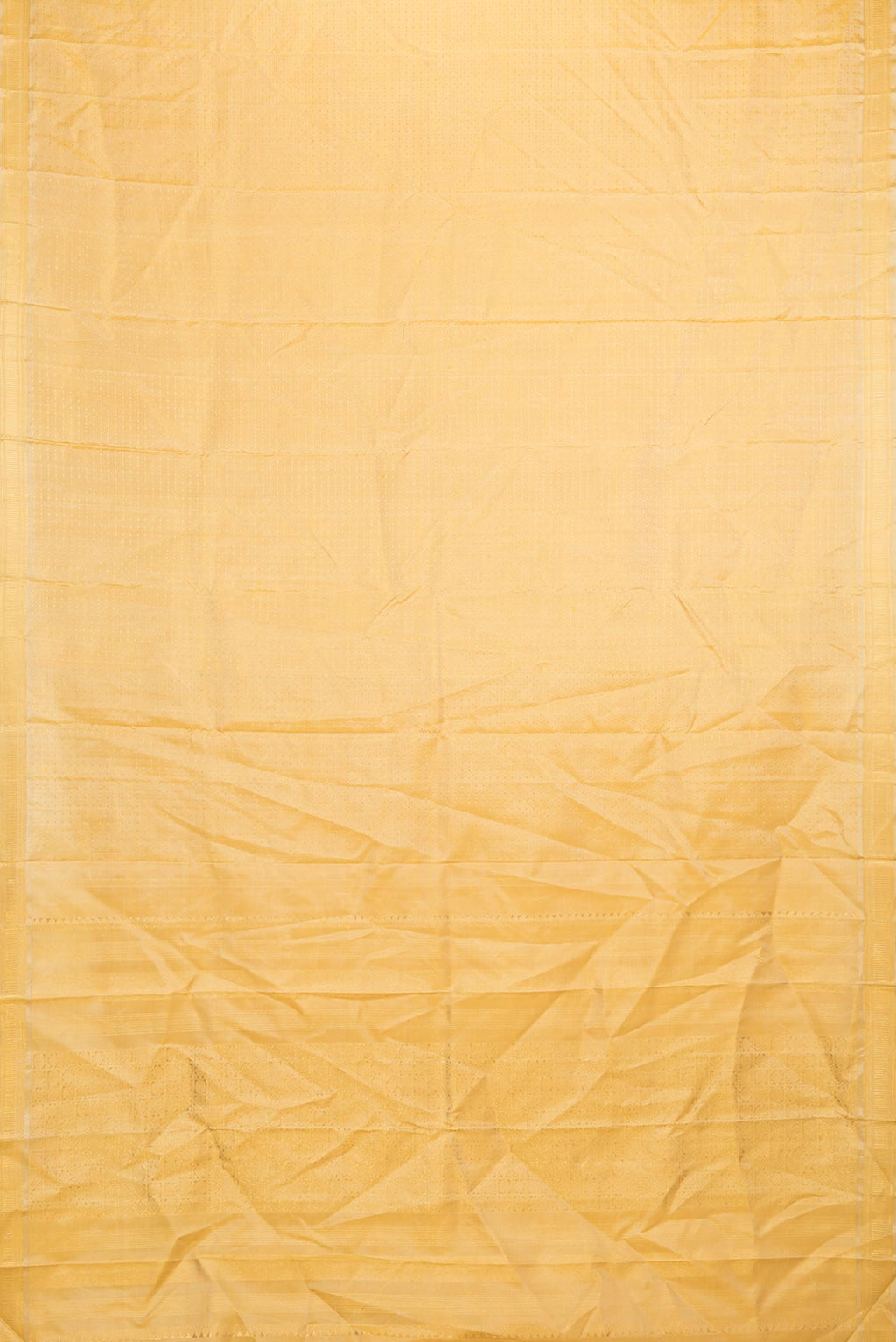 Flat view of Pure Silk Pure Zari Sandal Dual Tone Kanchipuram Saree Checked design on the body and Zari Border