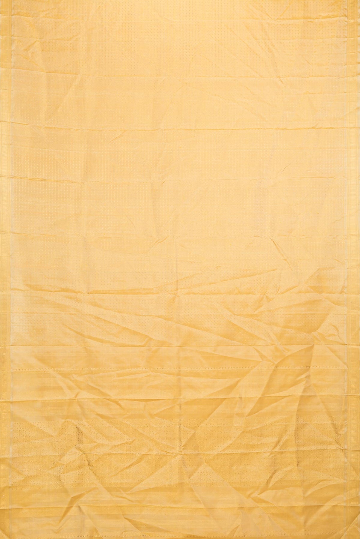 Flat view of Pure Silk Pure Zari Sandal Dual Tone Kanchipuram Saree Checked design on the body and Zari Border
