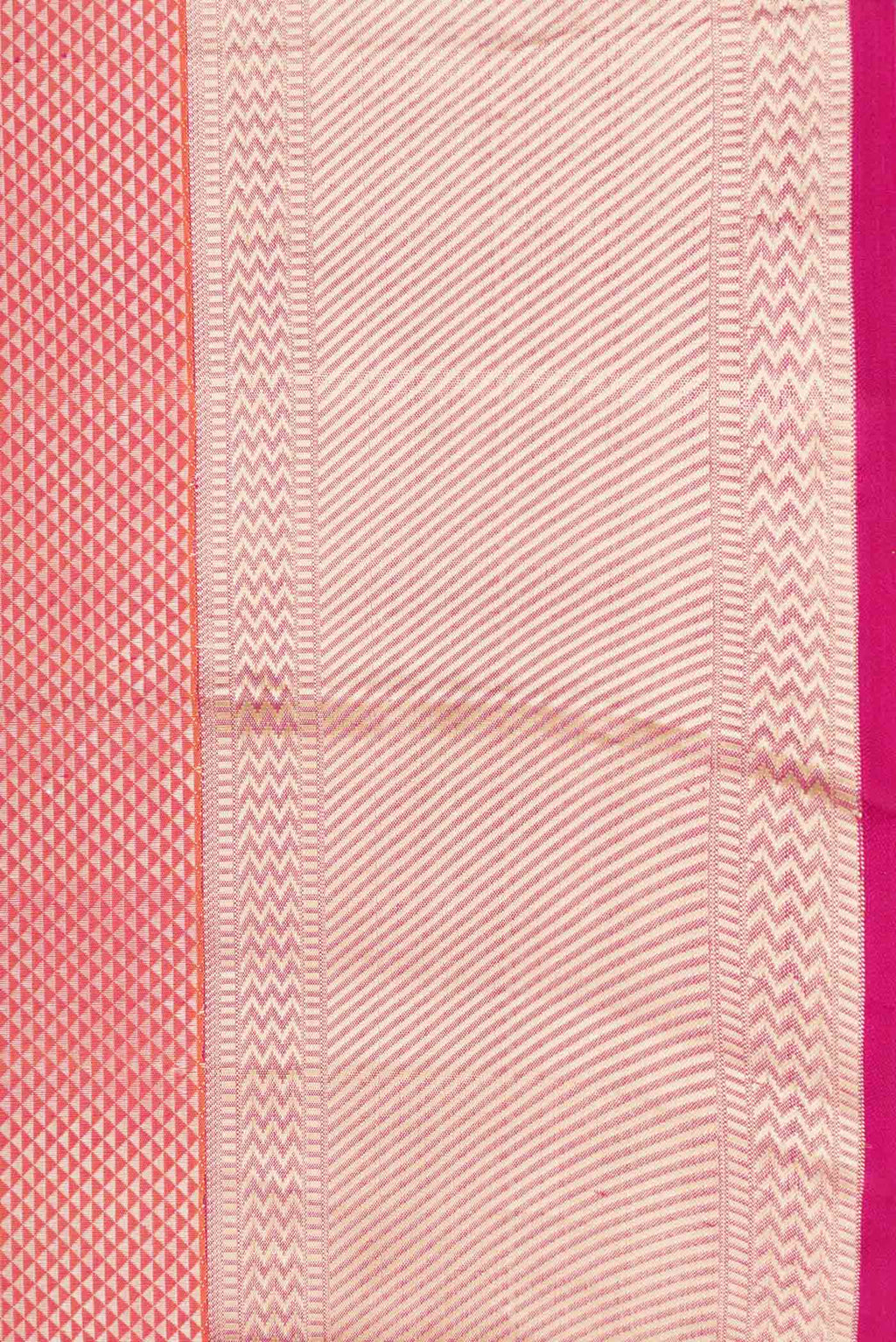Border image of Pure Silk Pure Zari Orange Dual Tone Kanchipuram SareeJacquard design on the body and Zari Border