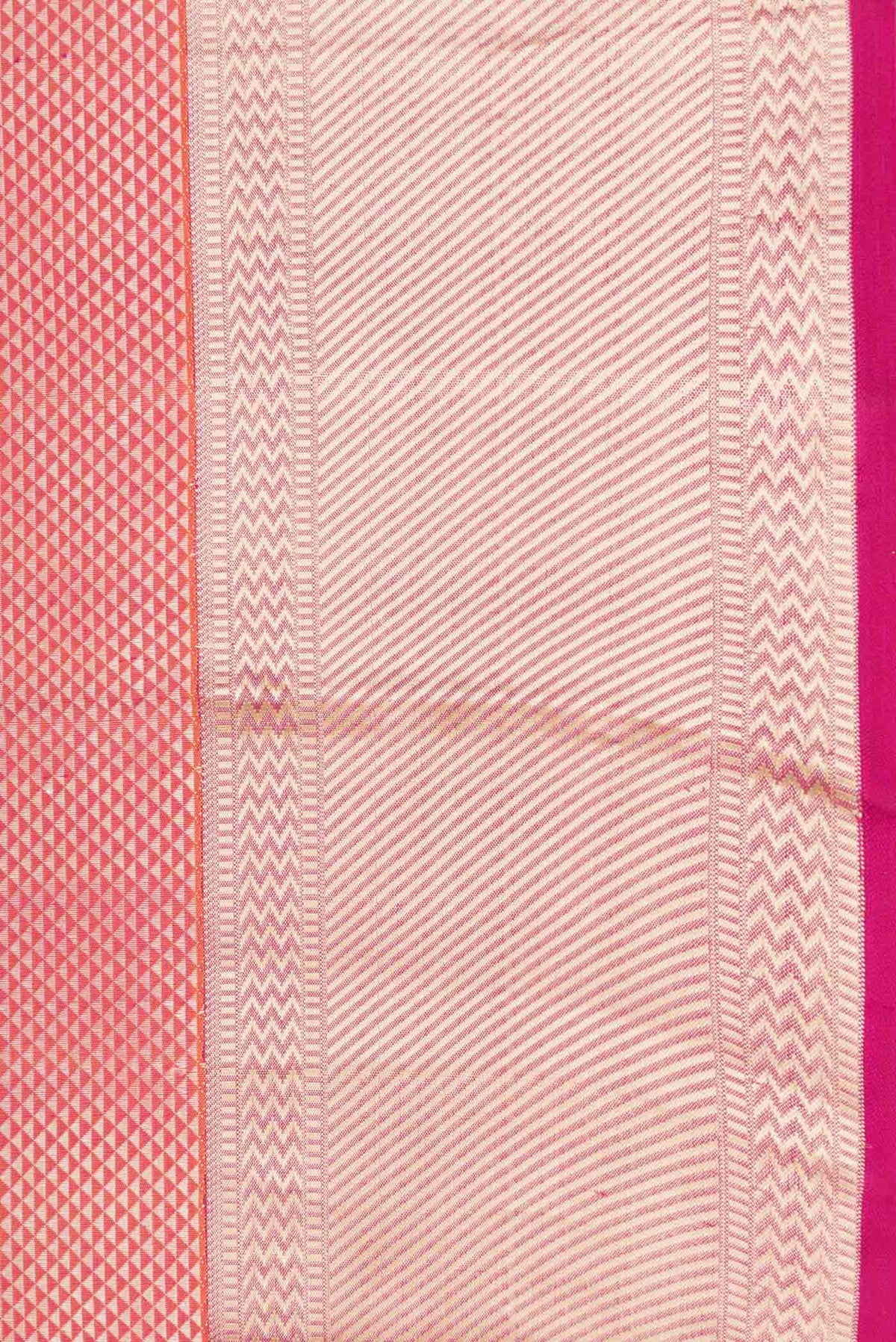 Border image of Pure Silk Pure Zari Orange Dual Tone Kanchipuram SareeJacquard design on the body and Zari Border