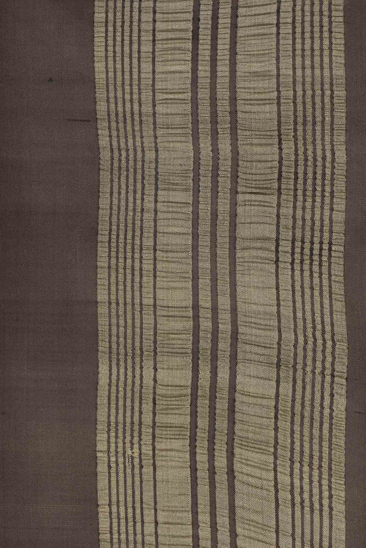Border image of Coffee Brown Dual Tone Soft Silk Saree with Zari Butta on the body and Thread Border. 