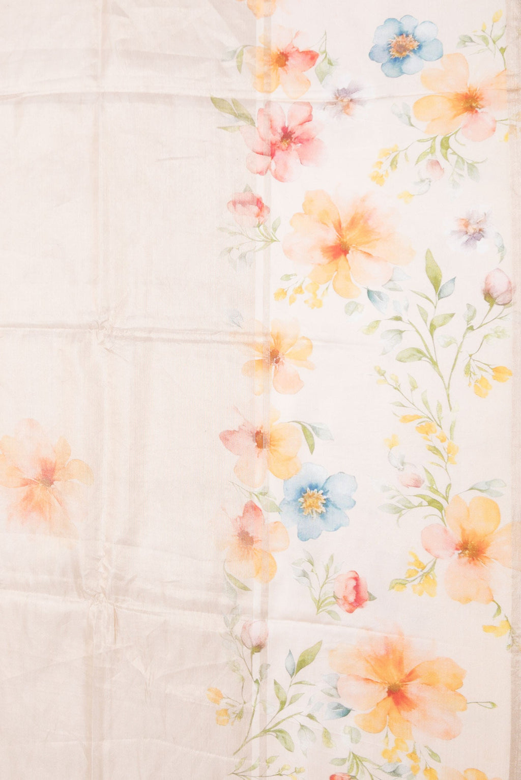 Border image of Peach Dual Tone Tussar Silk Saree with Plain Body and Printed Border
