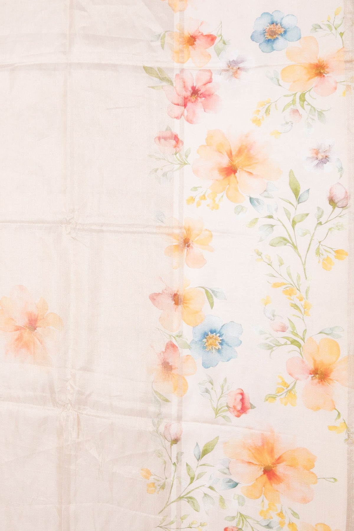 Border image of Peach Dual Tone Tussar Silk Saree with Plain Body and Printed Border