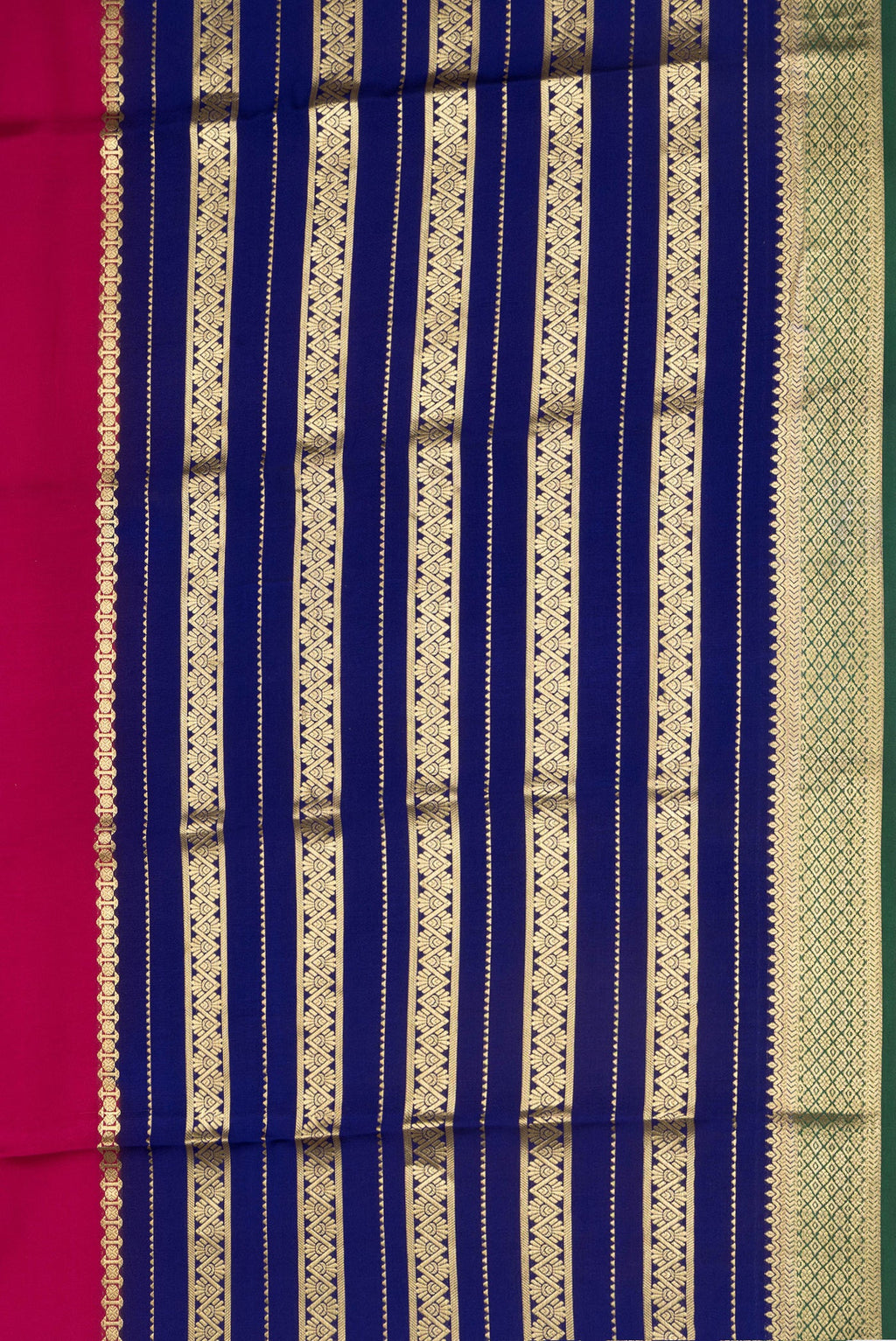 Border image of Pink Dual Tone Mysore Silk Saree with Plain Body and Zari Border. 