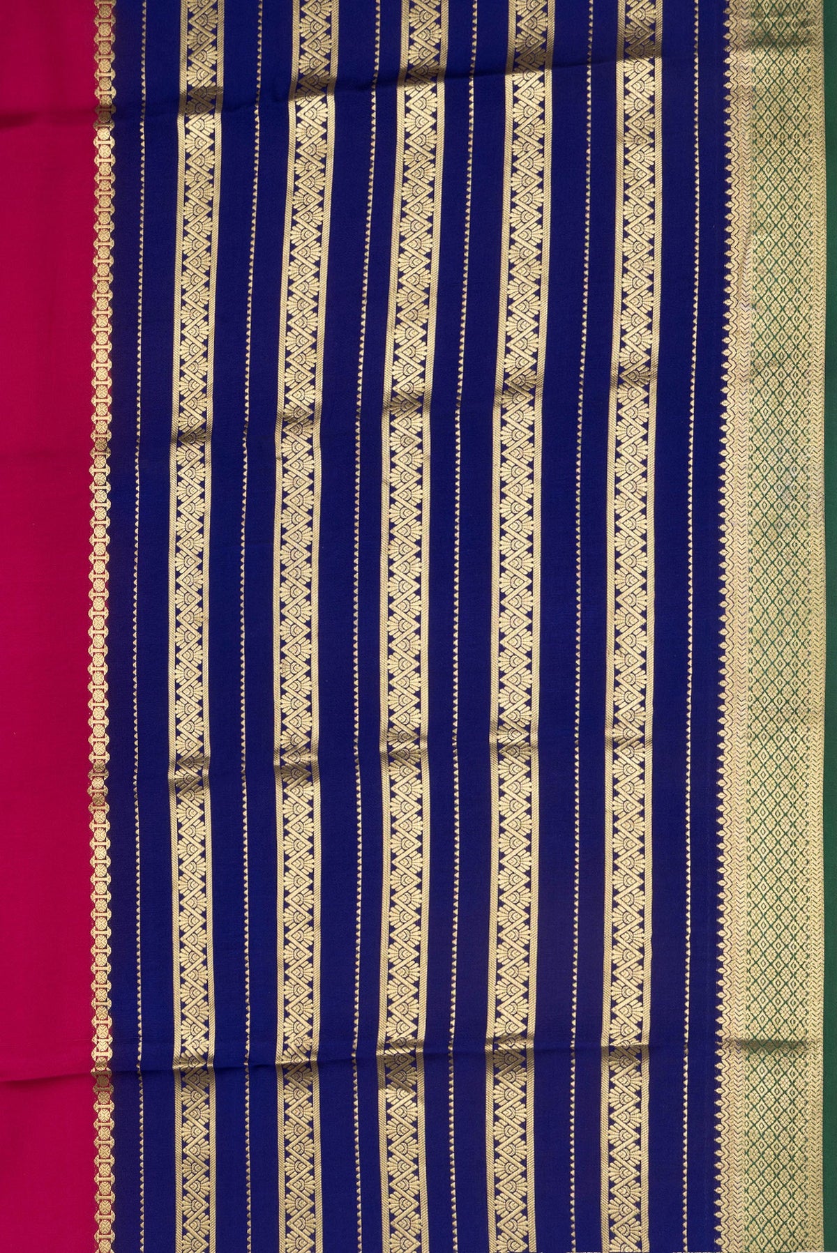 Border image of Pink Dual Tone Mysore Silk Saree with Plain Body and Zari Border. 