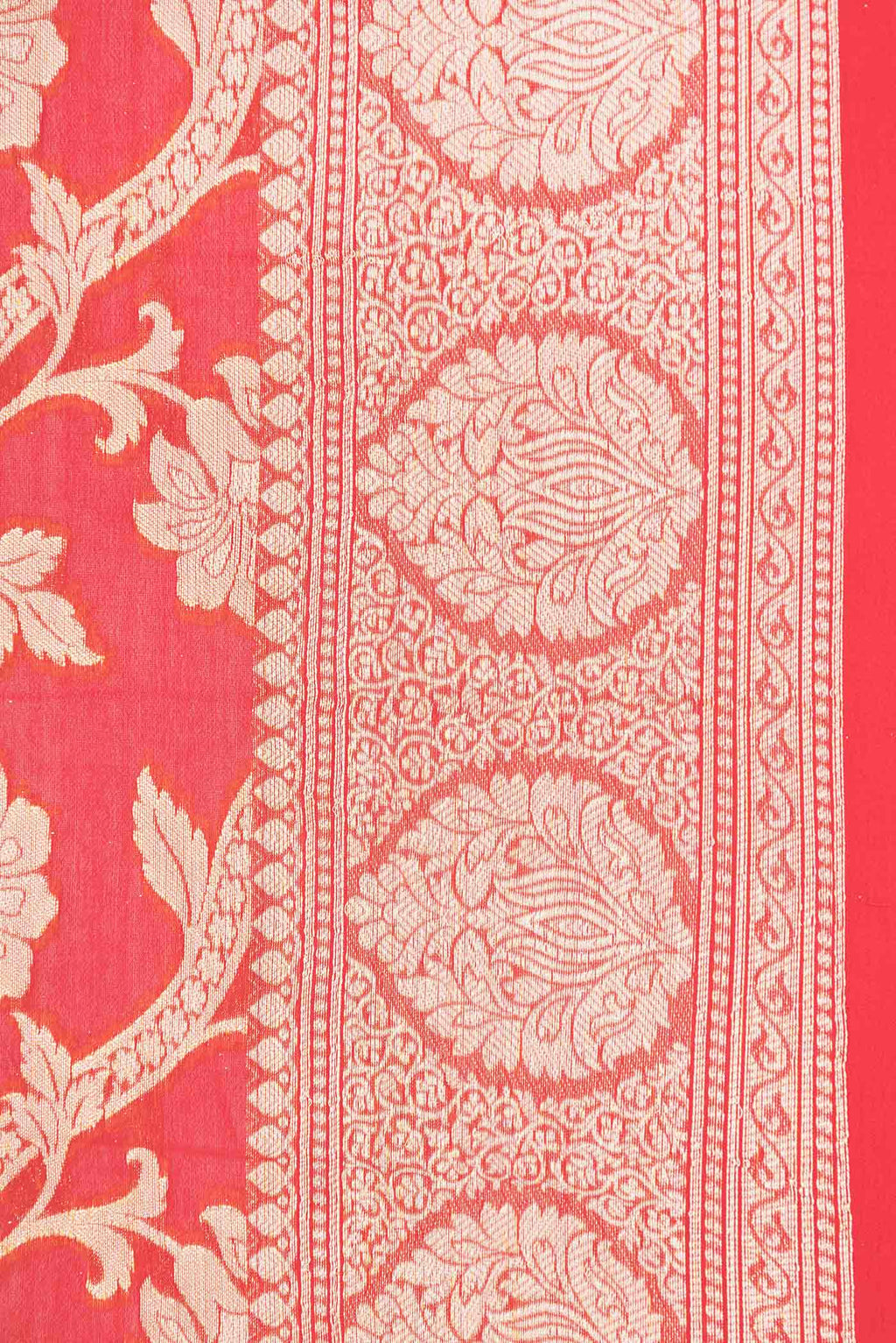 Border image of Red Dual Tone Georgette Saree with Zari Brocade on the body and Zari Border
