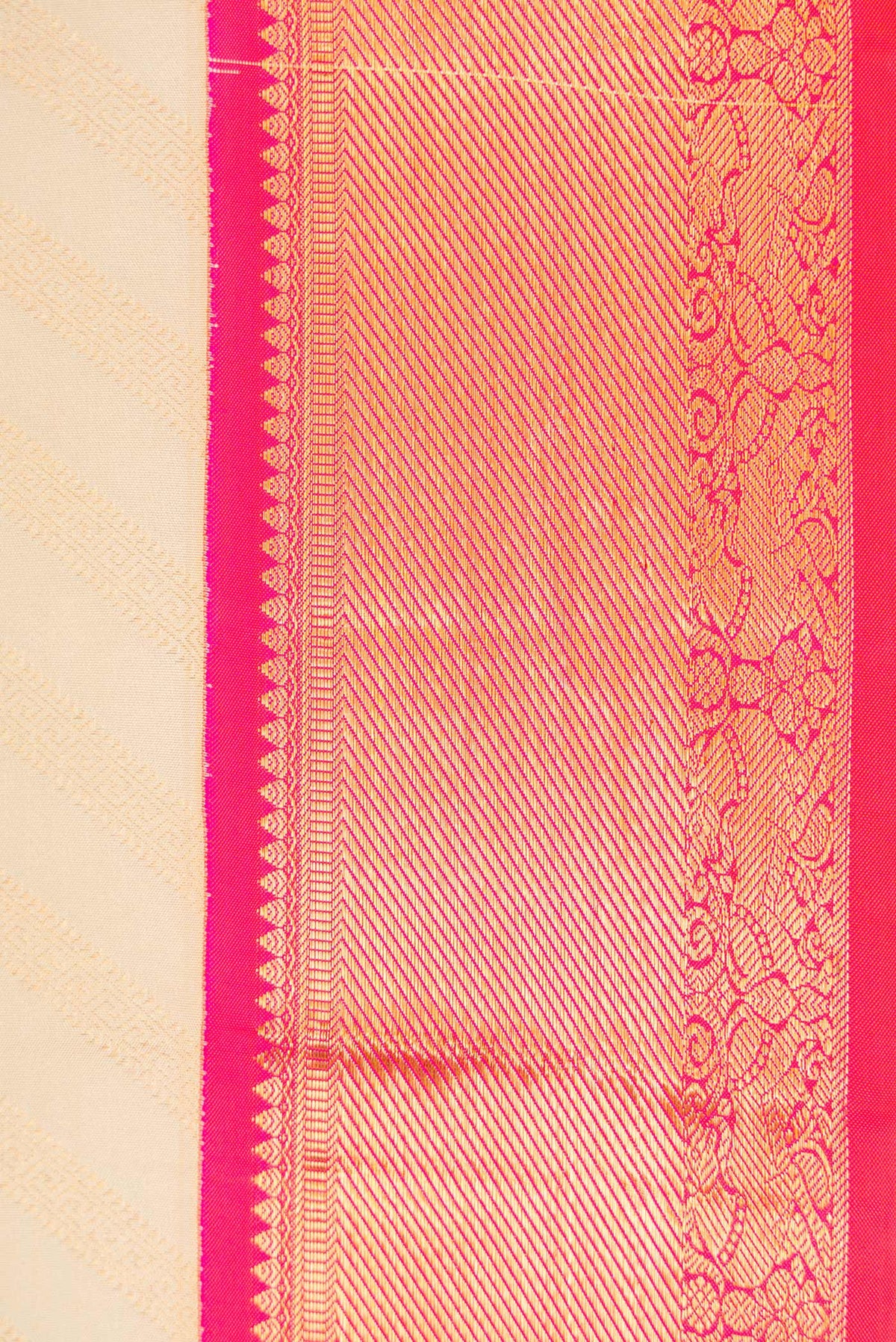 Border image of Sandal Dual Tone Kanjivaram Silk Saree with Zari Brocade on the body and Zari Border. 