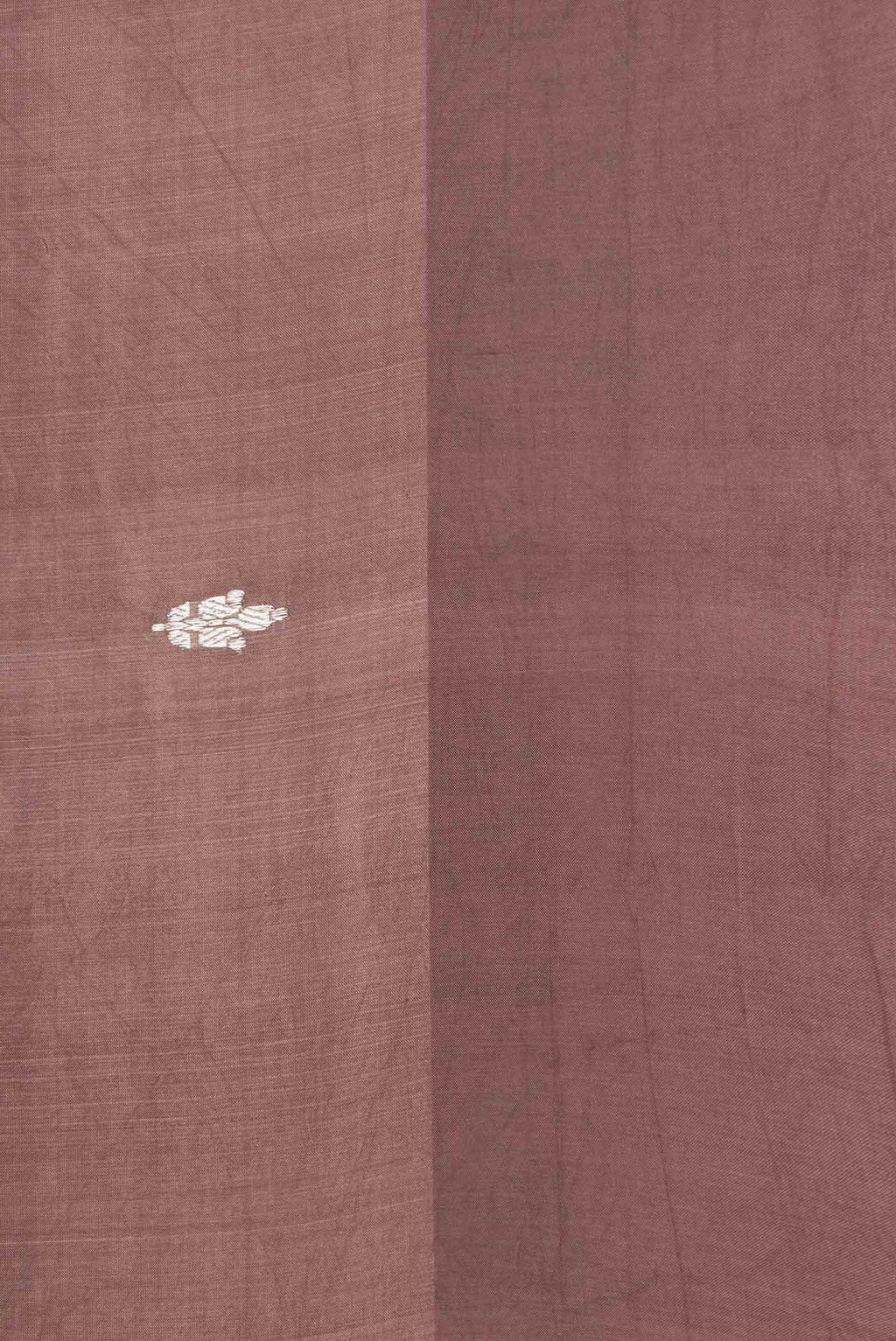 Border image of Brown and Sandal Color Tussar Silk Saree with Zari Butta on the body and Plain Border
