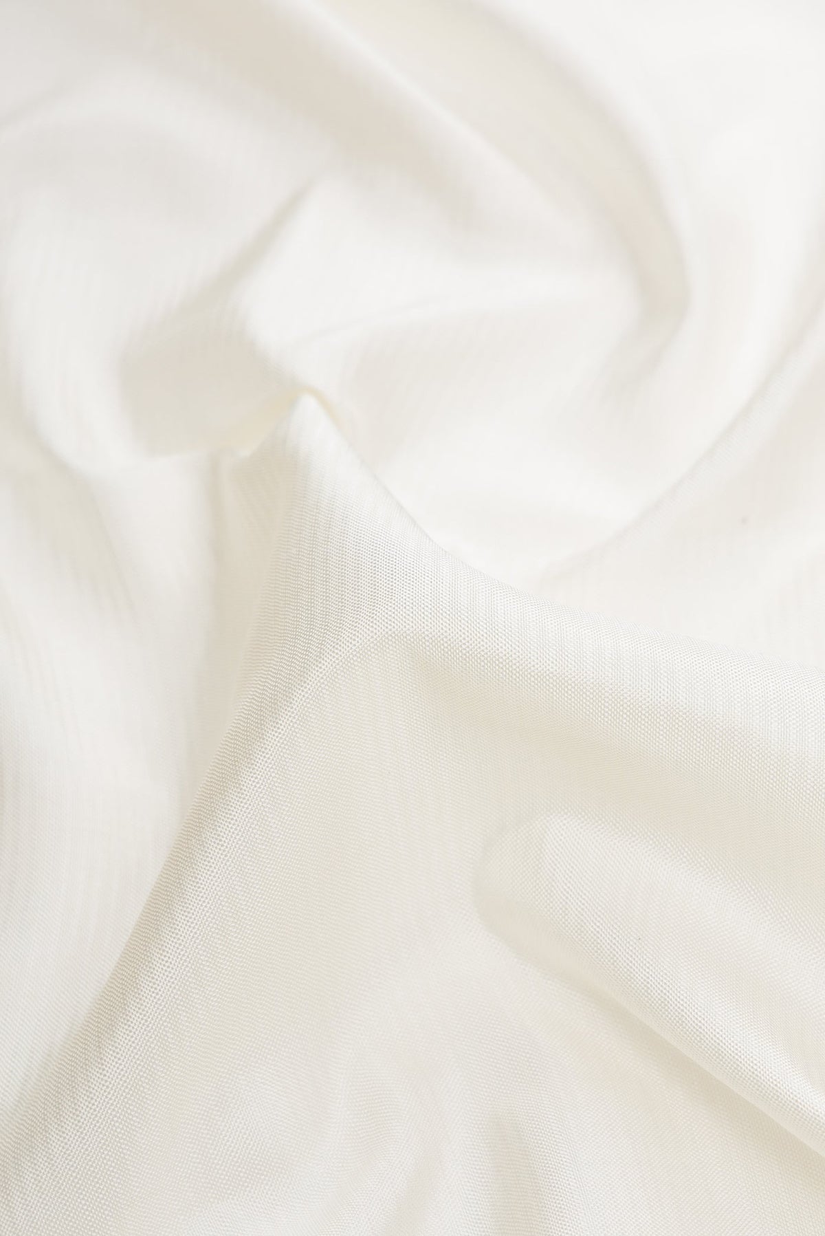 Close up of Off White Dual Tone Double Ikat Saree with Stripes on the body and Ikat Border.  displaying folds