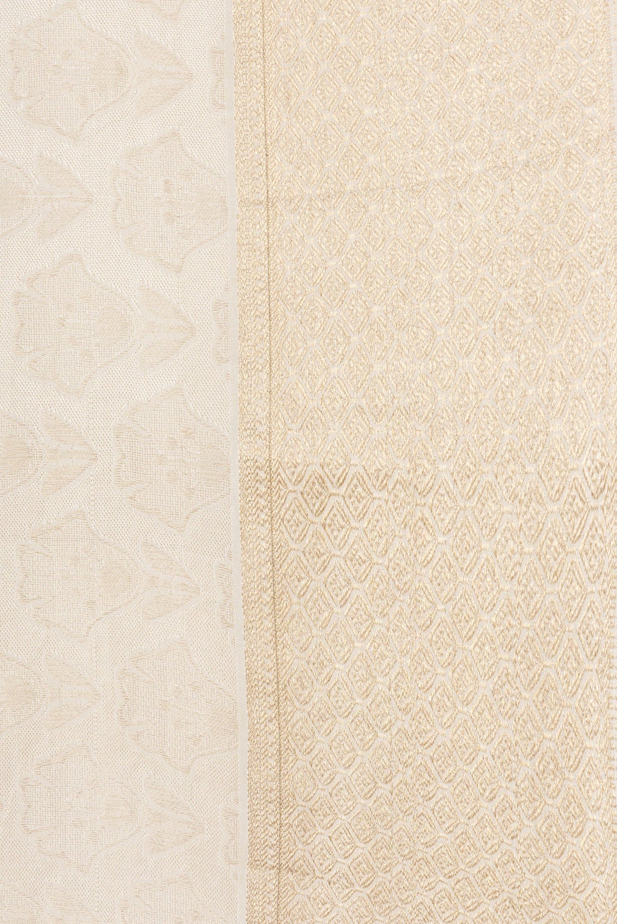Border image of Beige Dual Tone Mysore Georgette Saree with Zari Brocade on the body and Zari Border. 