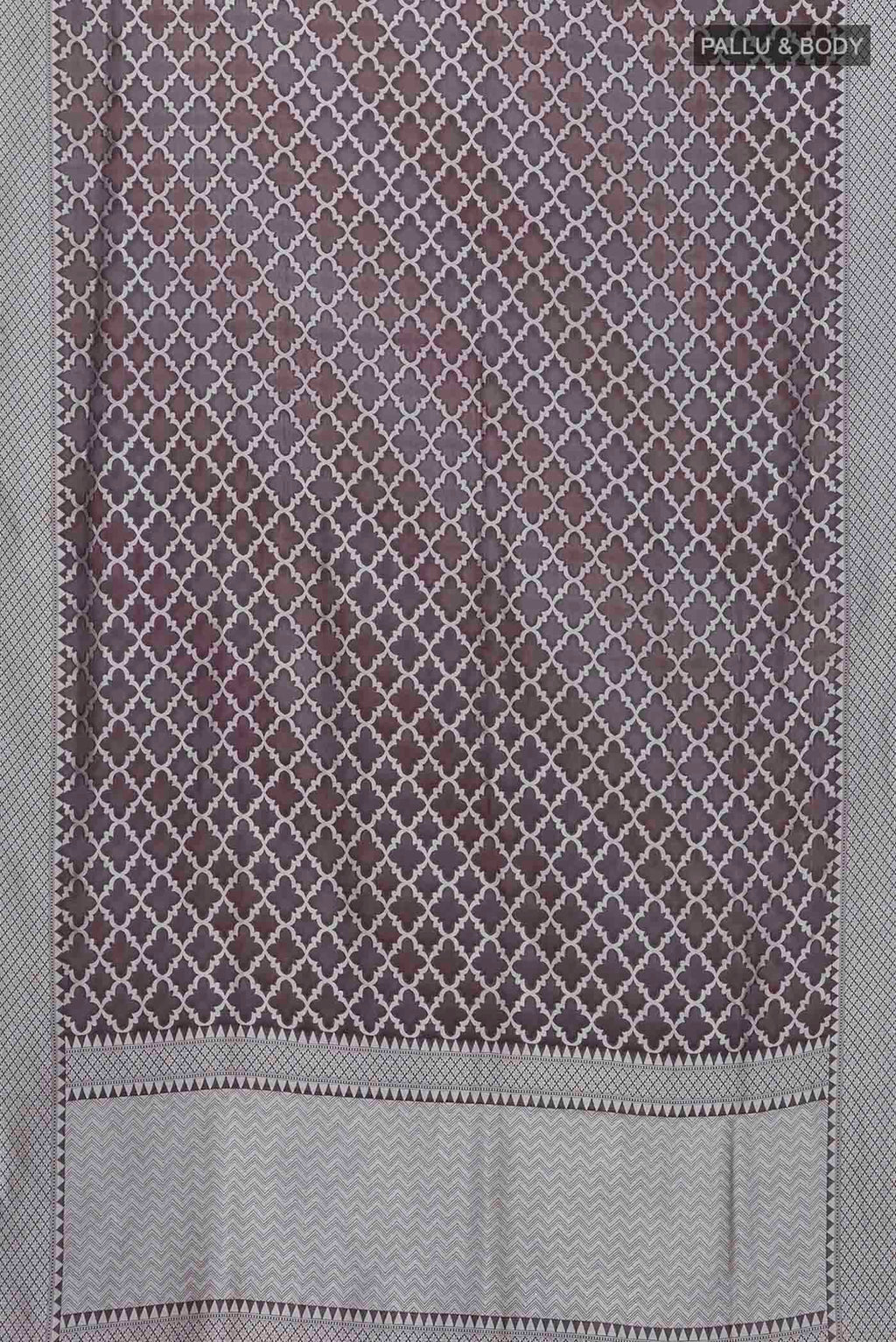 Flat view of Brown Banarasi Georgette Saree with Thread Butta on the body and Thread Border