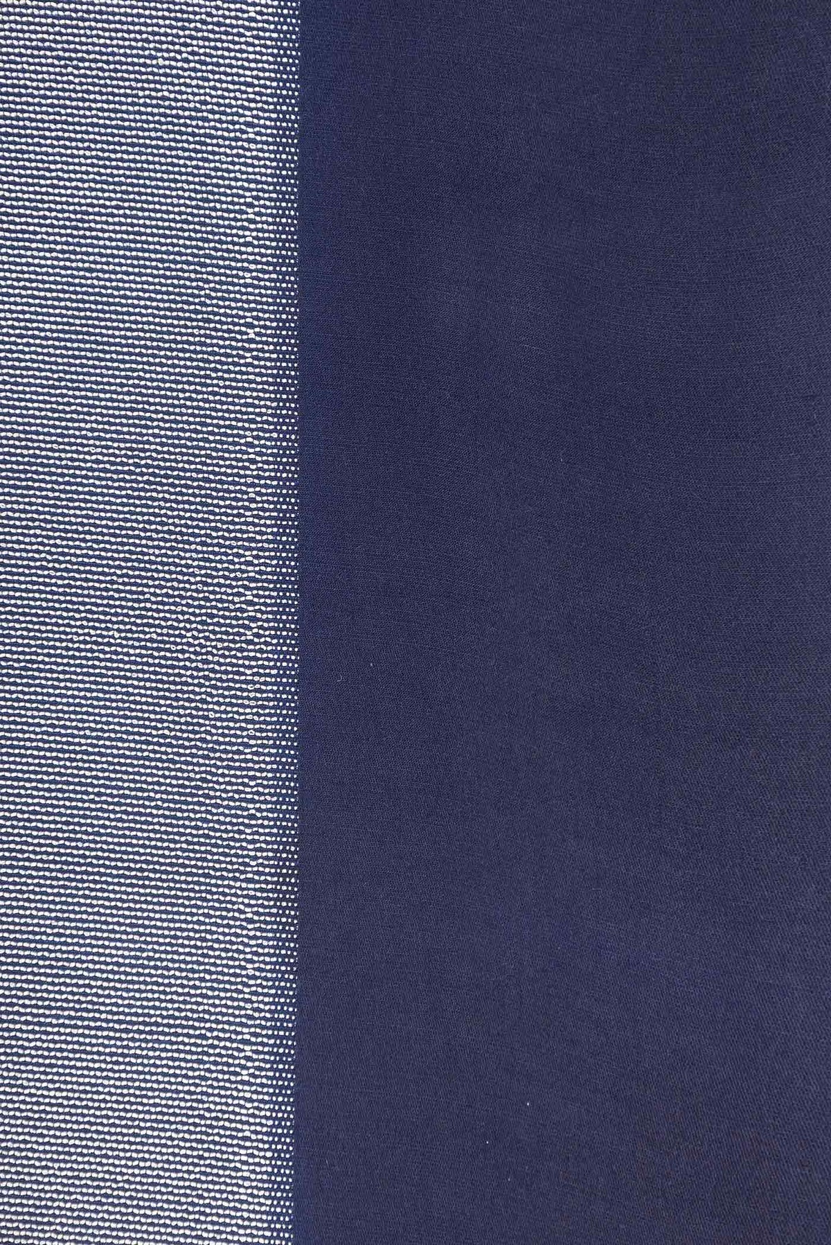Border image of Navy Blue Dual Tone Banarasi Silk Saree with Zari Brocade on the body and Plain Border