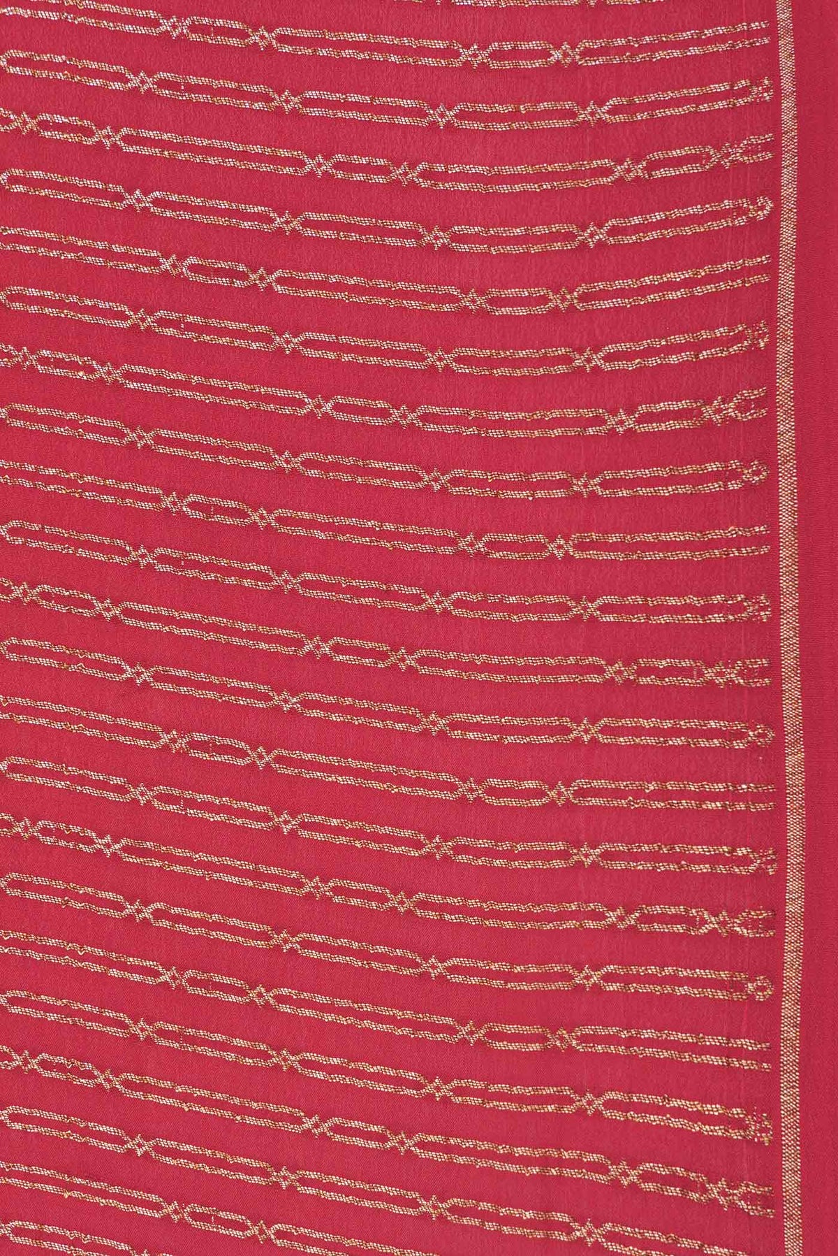 Border image of Red Dual Tone Georgette Saree with Zari Butta on the body and Thin Zari Line